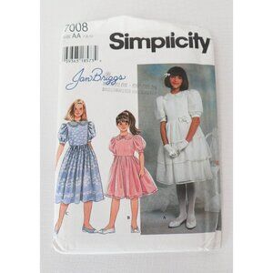 Simplicity Sewing Pattern 7008 Jan Briggs Girls Dress Party Dress Flower Girl Dr